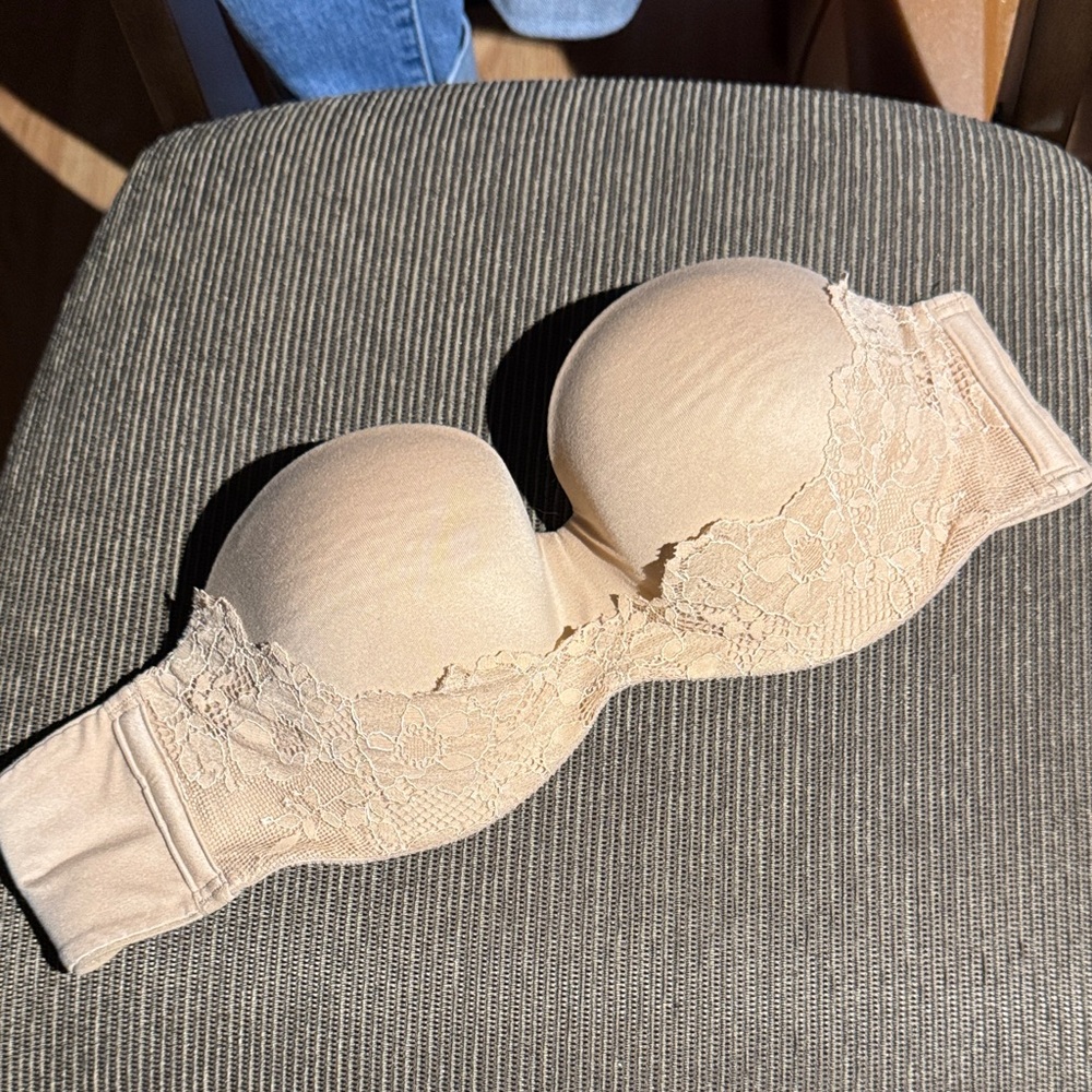 Victoria's Secret Lace Strapless Bra - Beige